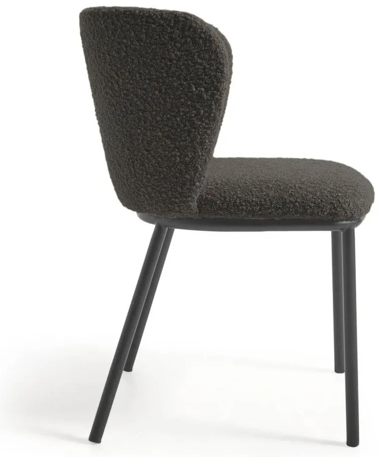 Czarny tapicerowany fotel jadalniany Ciselia – Kave Home