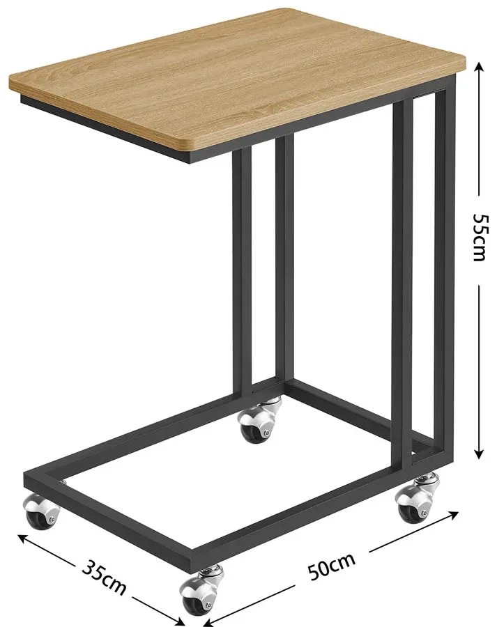 Loftowy Mobilny Stolik Pod Laptopa Dąb Sonoma M7-A63
