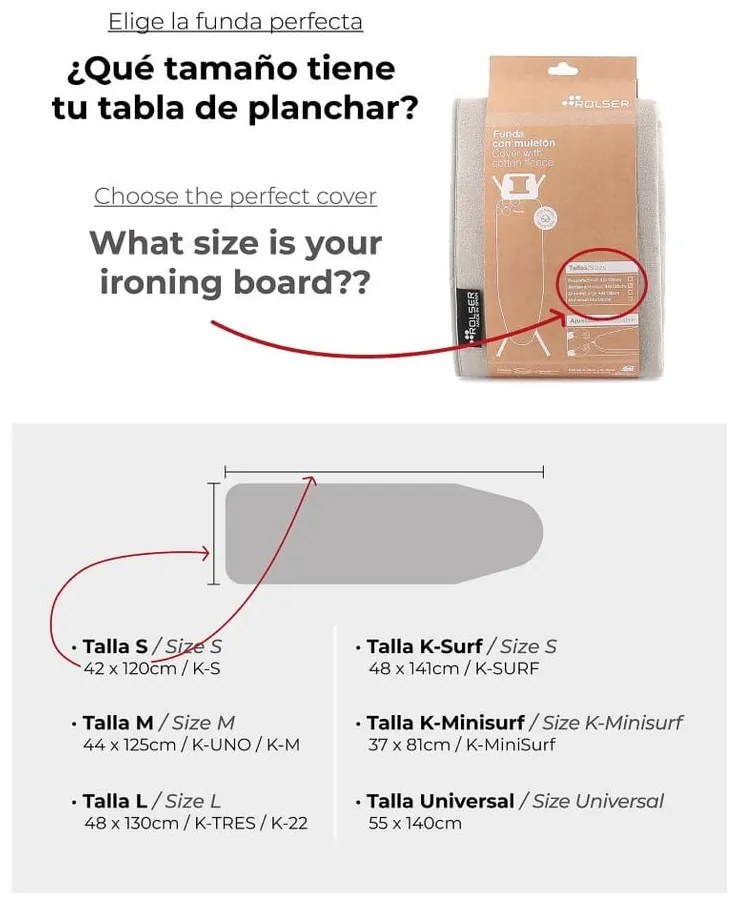Pokrowiec na deskę do prasowania 141x48 cm K-Surf – Rolser