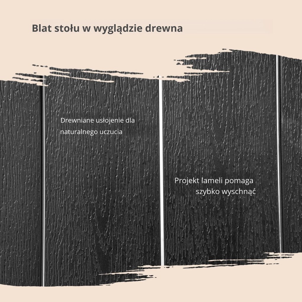 Outsunny Składany zestaw mebli balkonowych, stół+6 krzeseł, aluminium, czarny | Aosom PL