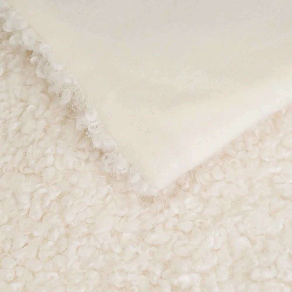 Biały koc z materiału sherpa 130x160 cm Sherpa – Casa Selección