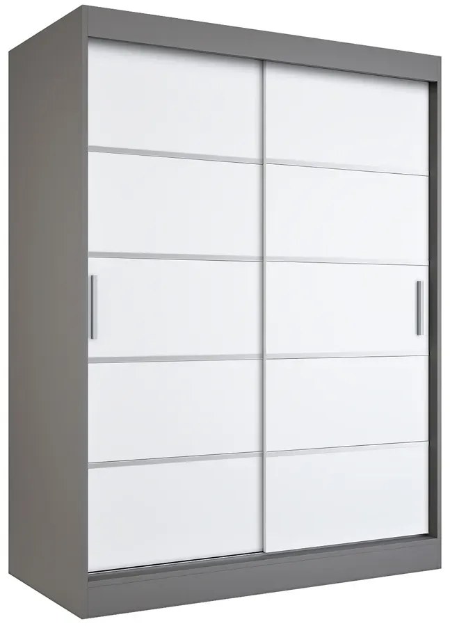 Szafa przesuwna antracyt + biały 150 cm - Bohosa 4X