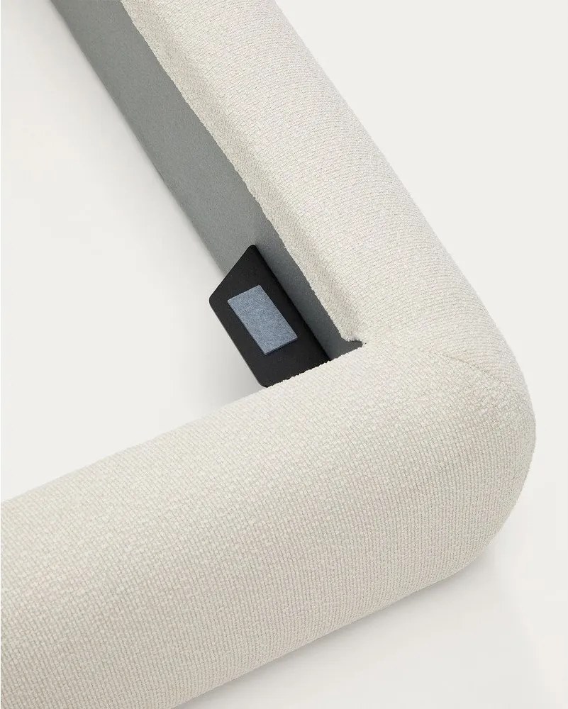 Beżowe tapicerowane łóżko dwuosobowe bez stelaża 180x200 cm Martina – Kave Home