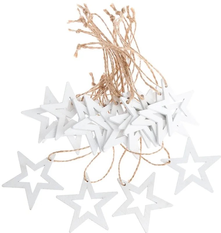 Drewniane ozdoby świąteczne zestaw 18 szt. 5 cm Stars – Dakls
