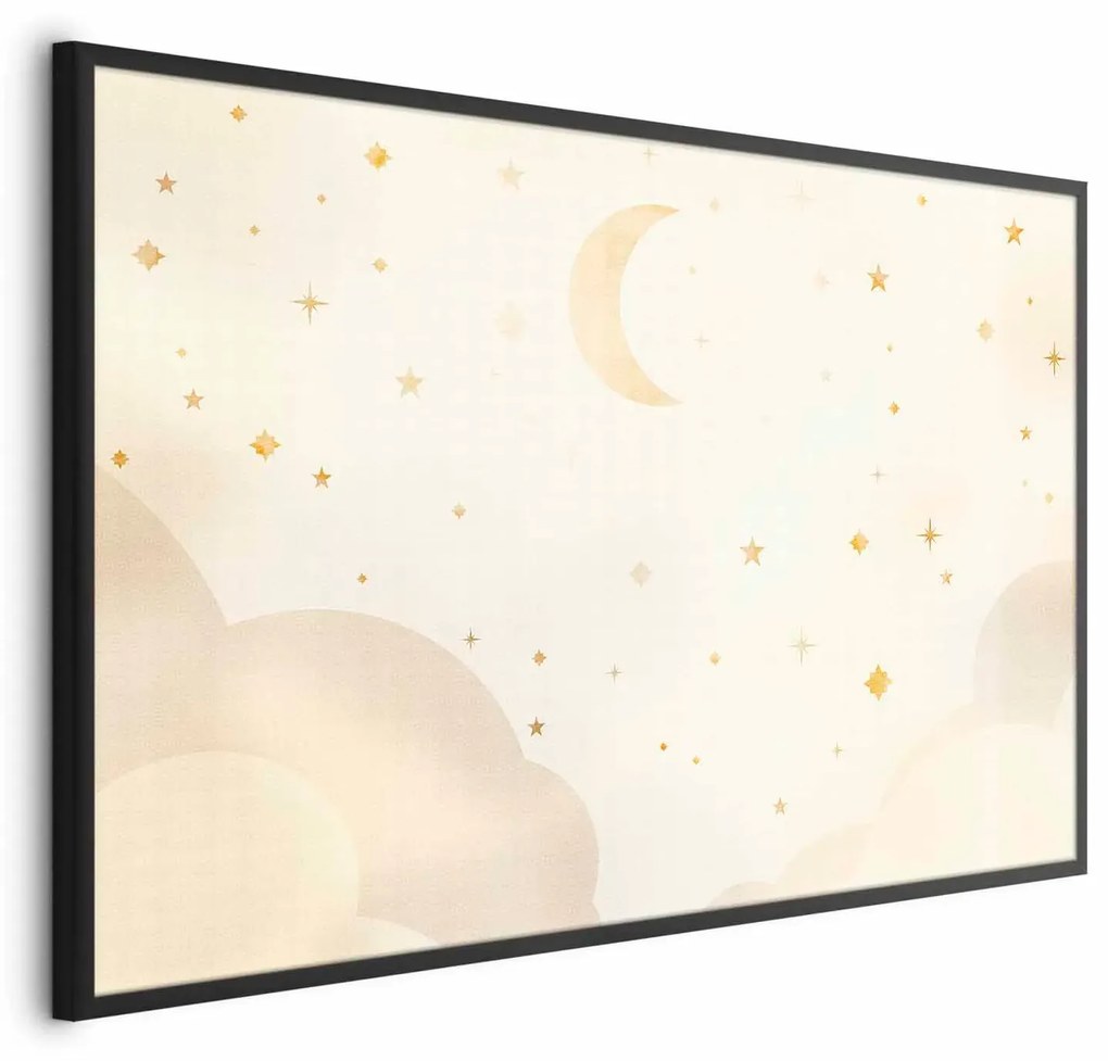 Plakat Rozgwieżdżona noc 42x29,7 cm z ramą czarną bez marginesu ARTGEIST B
