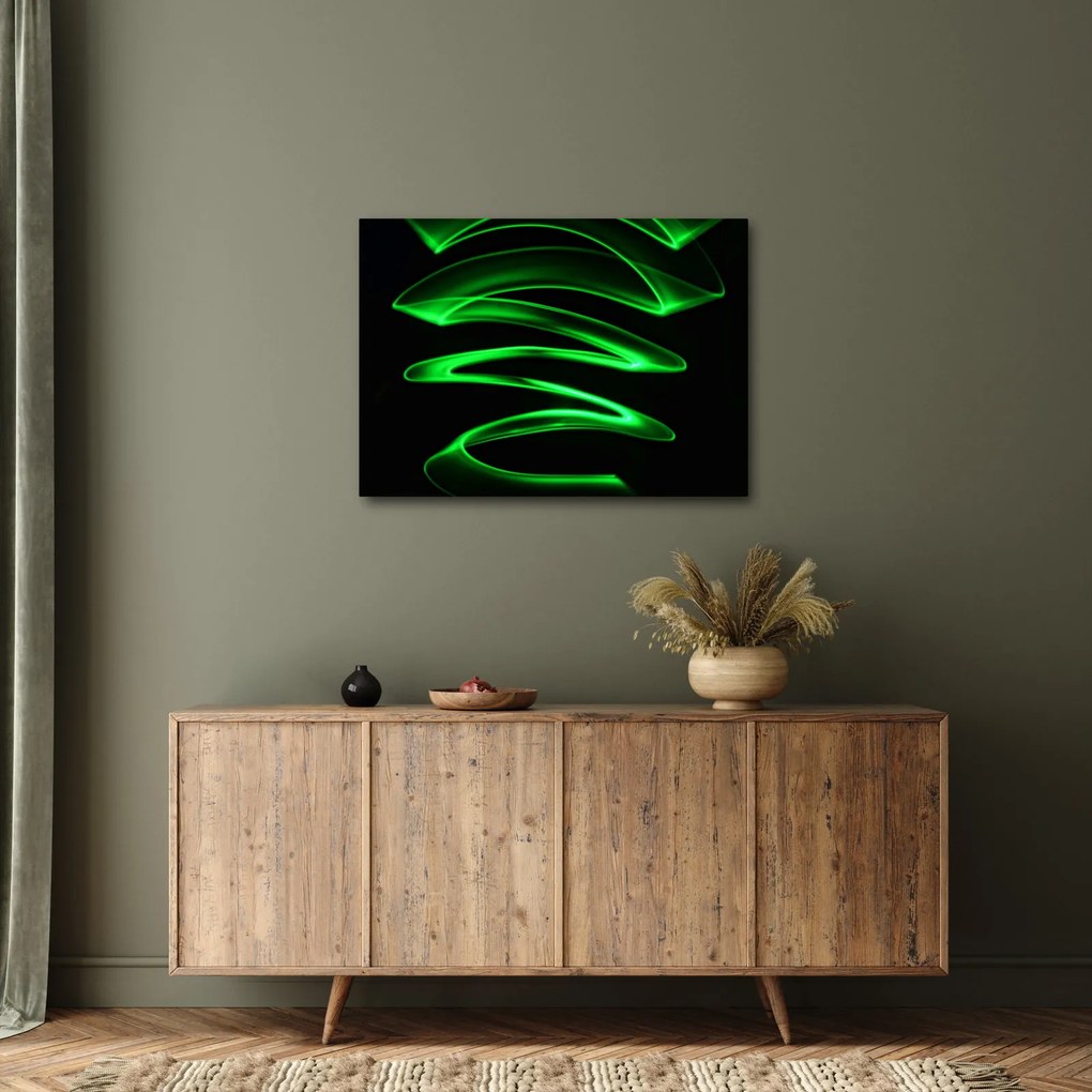 Obraz - neonowe fale (70x50 cm)