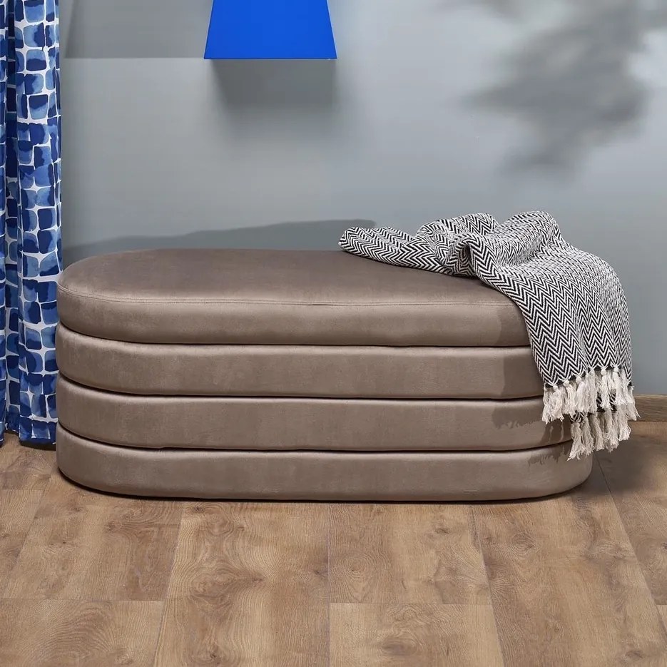 Velvetowa ławka ze schowkiem Calpi Halmar