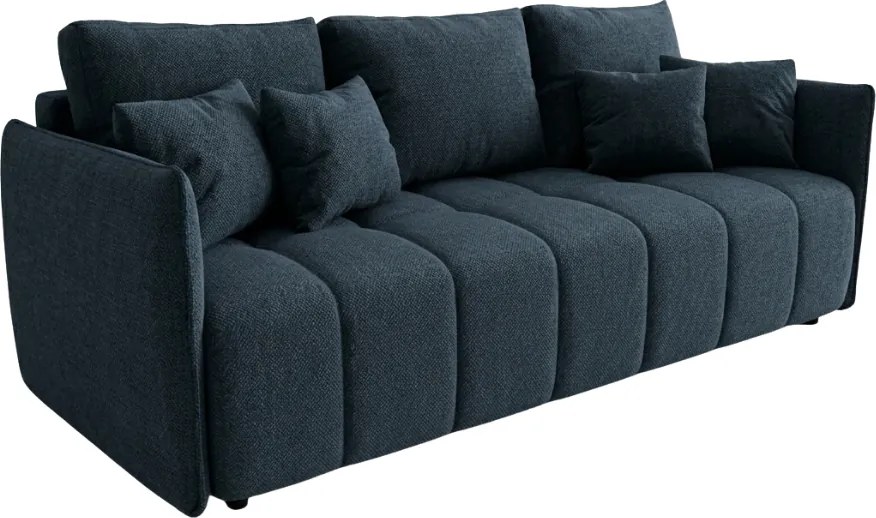 Rozkładana 3-osobowa sofa VELORA 215x103 cm, ciemnoniebieska