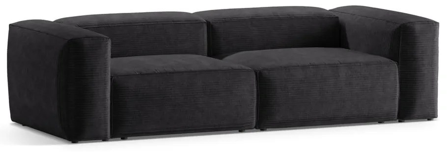 Ciemnoszara sztruksowa sofa 264 cm Bergamo – Cosmopolitan Design