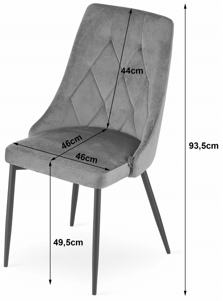 PROMOCJA Jasnoszare aksamitne krzesło do jadalni IMOLA II. jakość