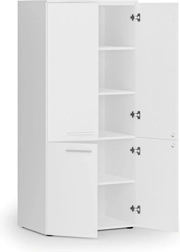 Szafa biurowa pół-drzwi PRIMO WHITE, 800 x 500 x 1781 mm, biały