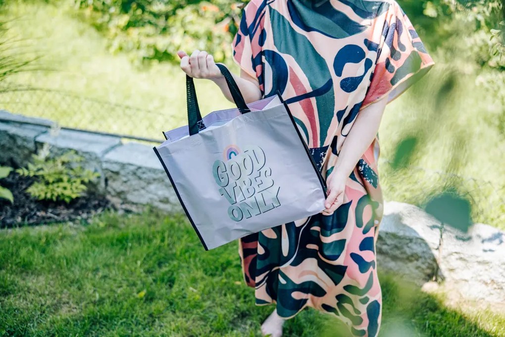Torba na zakupy SHOP & GO 37 cm - różne warianty Wersja: Good Vibes Only