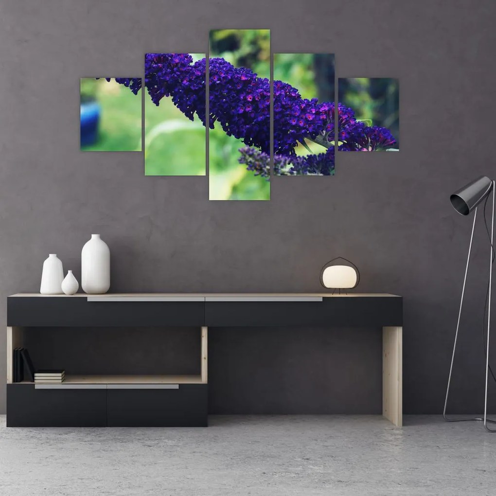 Obraz niebieskiego kwiatu (125x70 cm)