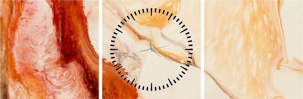 Obraz - Malarstwo abstrakcyjne (z zegarem) (90x30 cm)