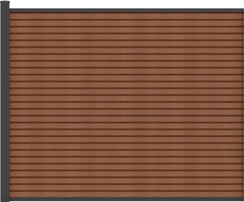 Ogrodzenie do wkopania w ziemię imitacja drewna wys. 148 cm - Zestaw 9 listew z kompozytu koekstrudowanego + 1 antracytowy słupek - PALIZO