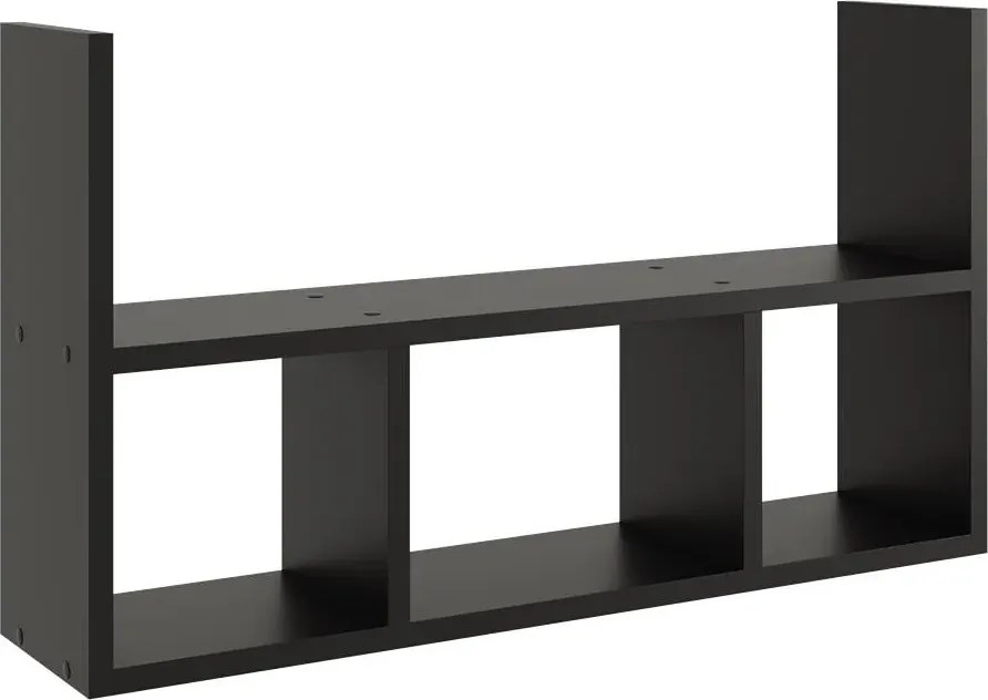 Czarna Minimalistyczna Półka Wisząca F6-L22