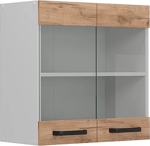 Szklana szafka kuchenna złoty dąb energetyczny 60x31x60 r-line