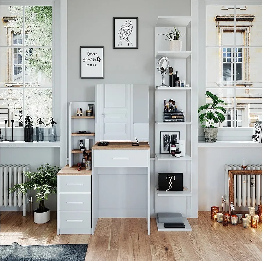 Stolik do przebierania biały/sonoma 80x36x131.6 conrada