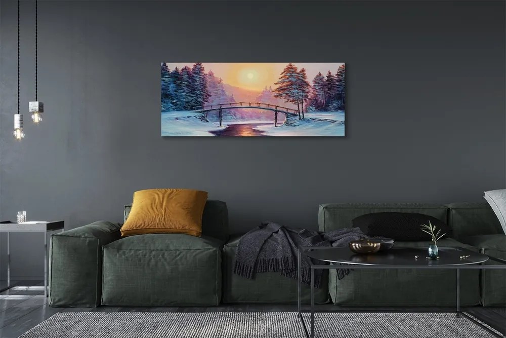 Fotoobraz na płótnie Zimowy Wschód Słońca w Lesie