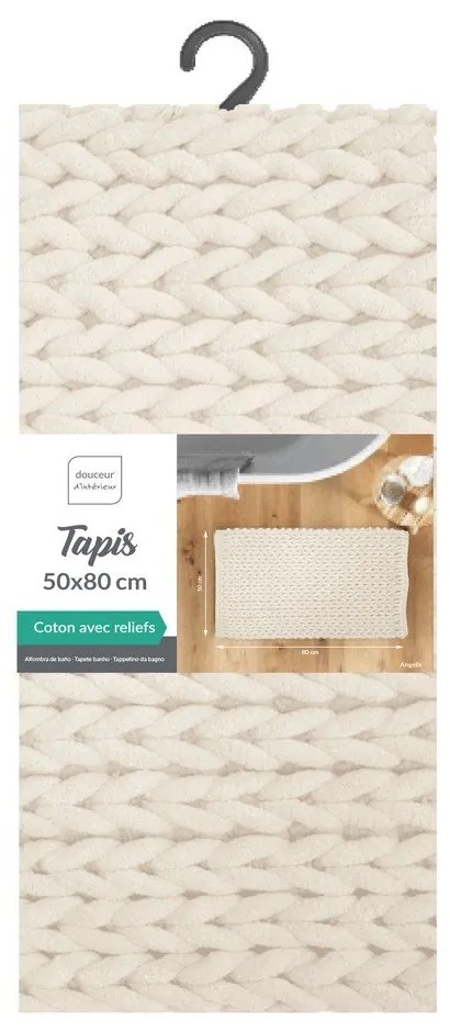 Kremowy dywanik łazienkowy 50x80 cm Ariel – douceur d'intérieur