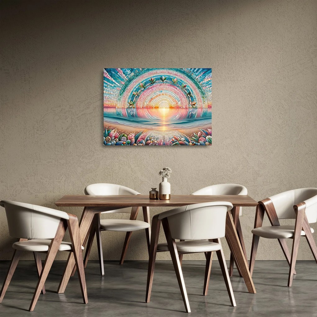 Obraz na szkle – Mozaika zachodzącego słońca (70x50 cm)