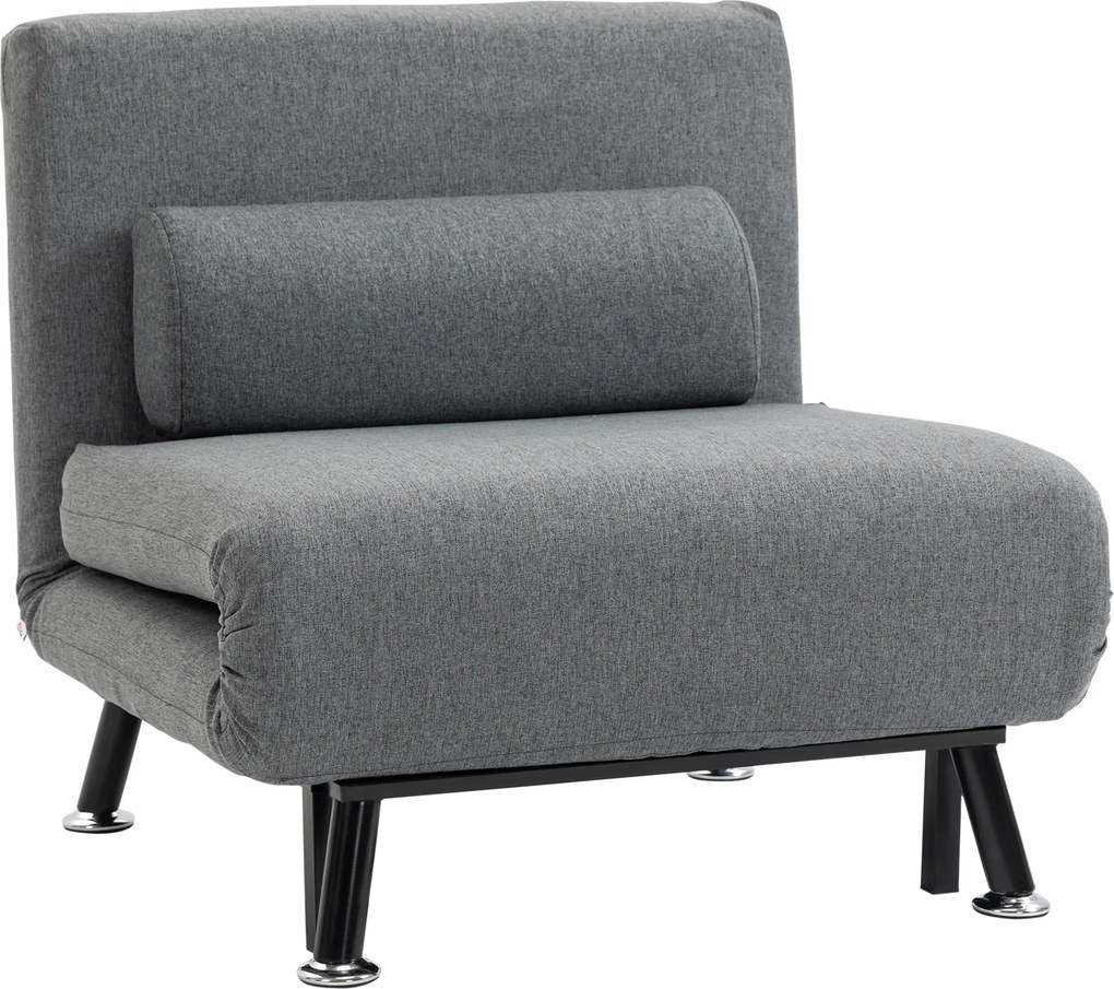 HOMCOM Sofa z odpinanym pokrowcem na poduszki Praktyczna i stylowa Ciemnoszara elegancja 75x70x75cm | Aosom PL