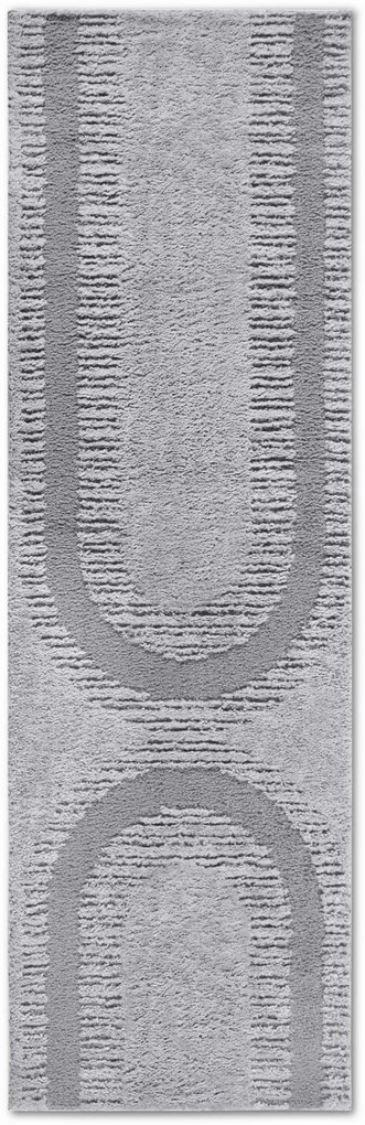 Dywan nowoczesny 3D Elle Collection Gallery Geometryczny szary 80 cm x 240 cm