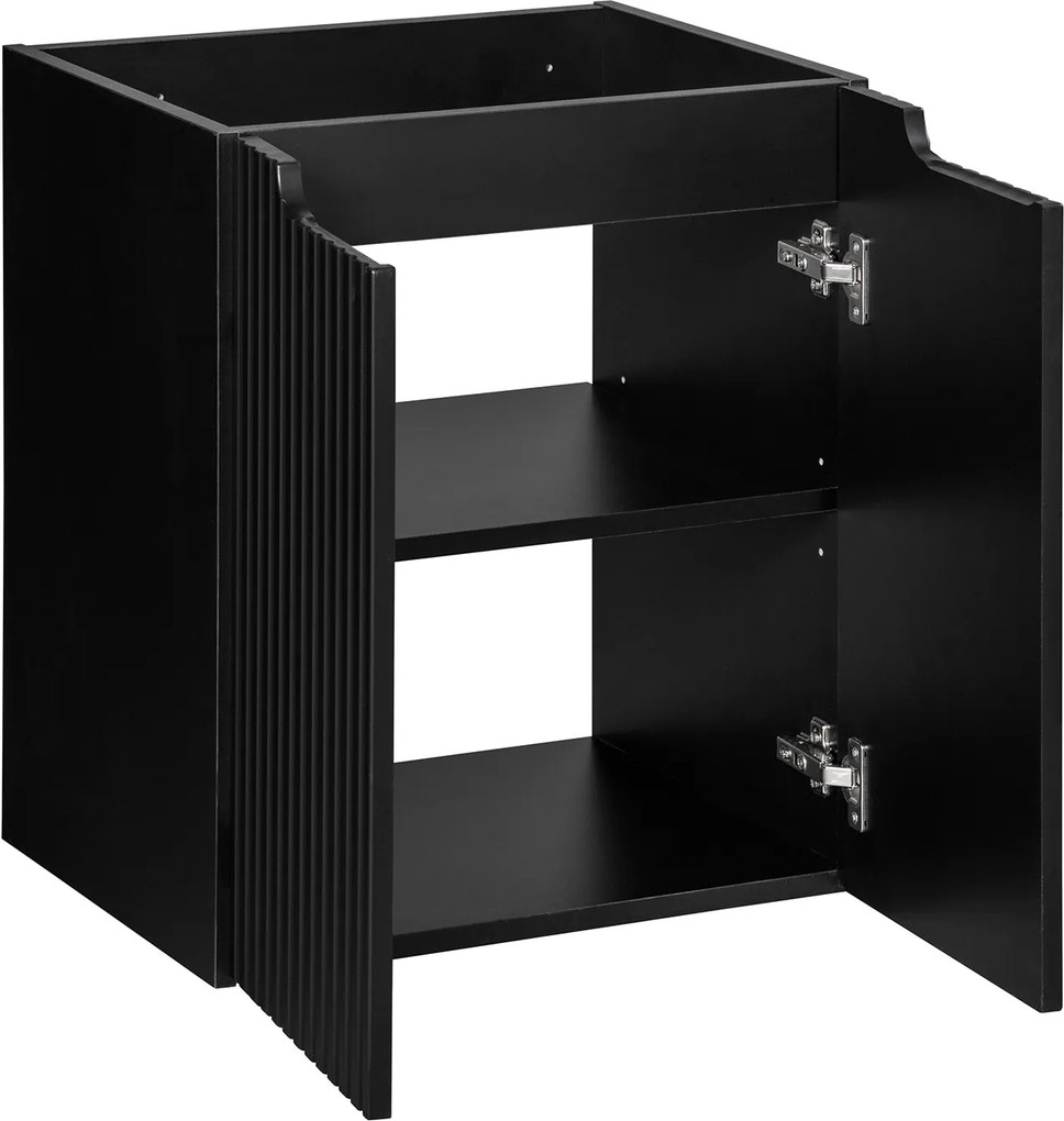Wisząca szafka umywalkowa 2-drzwiowa Nova 50 cm, czarny mat