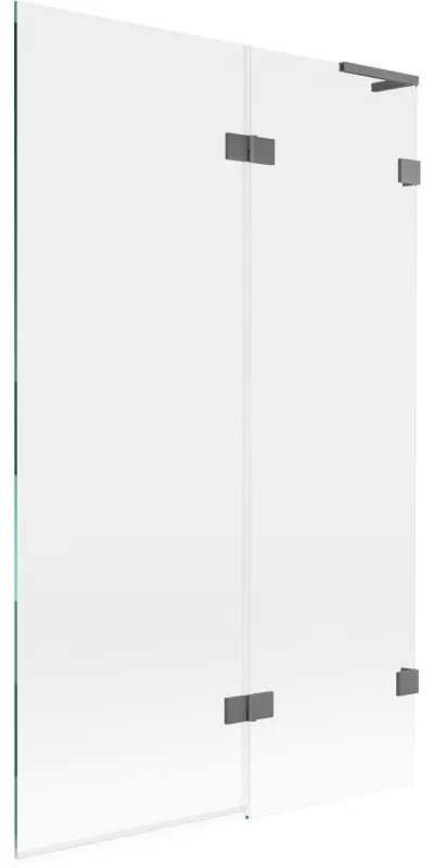 Mexen Lunar L parawan nawannowy 2-skrzydłowy prawy 110 x 150 cm, transparent, gun metal - 897L-110-100-95-00-P