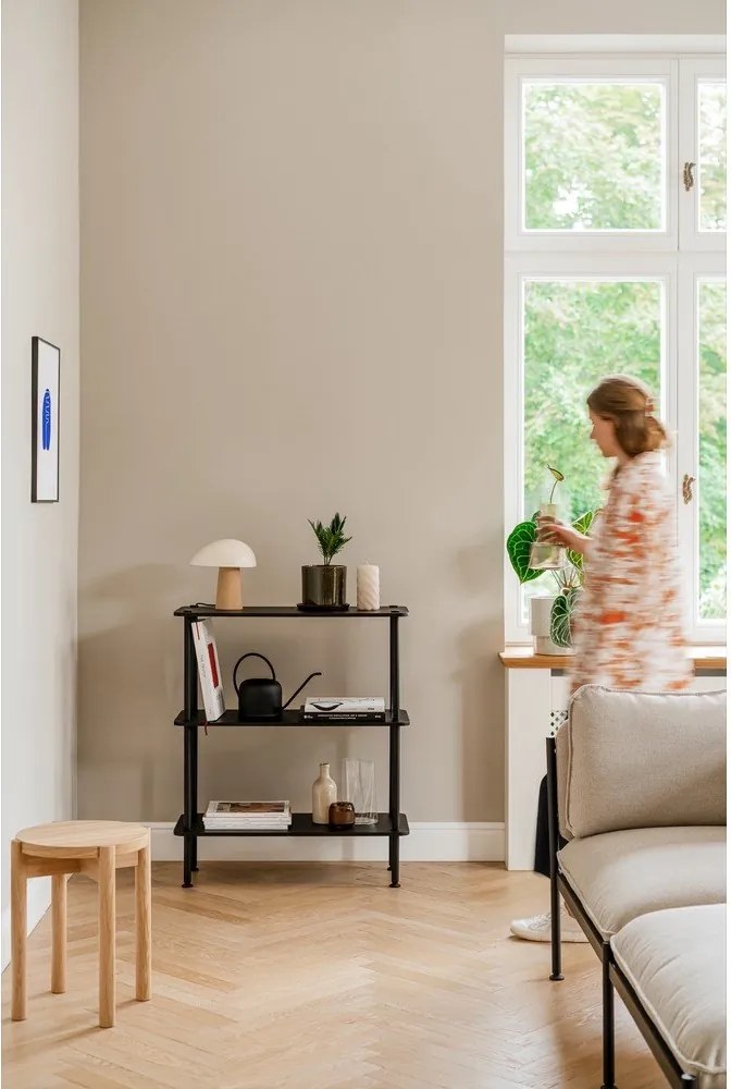 Czarny regał w dekorze dębu 80x90,5x35 cm Teidi – noo.ma