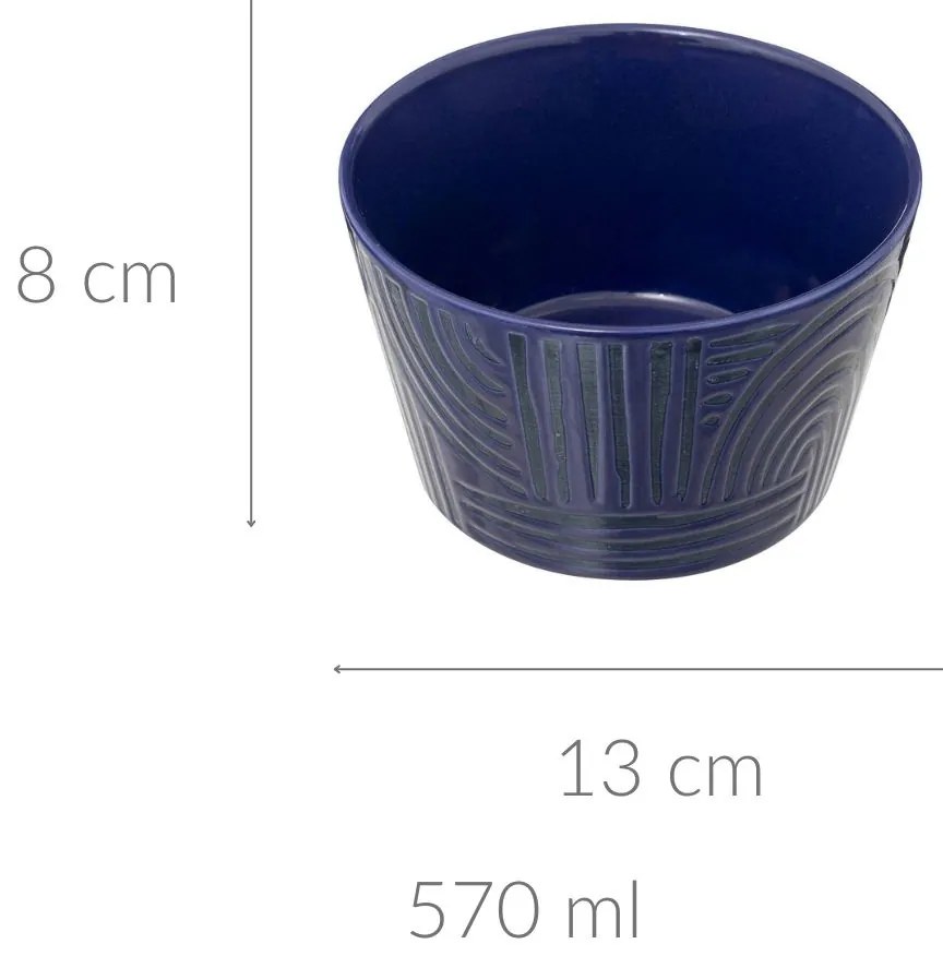 Miska ceramiczna z geometrycznym wzorem SOLEYA, 570 ml