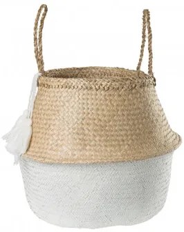 Kosz Z Trzciny Kahs Borl Ø40 X 38 Cm & Blanco - Sklum