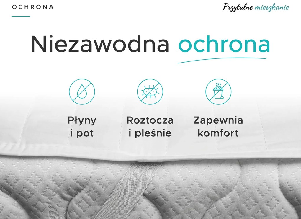 Nieprzemakalny ochraniacz na materac PIKOWANY 80 x 200 cm