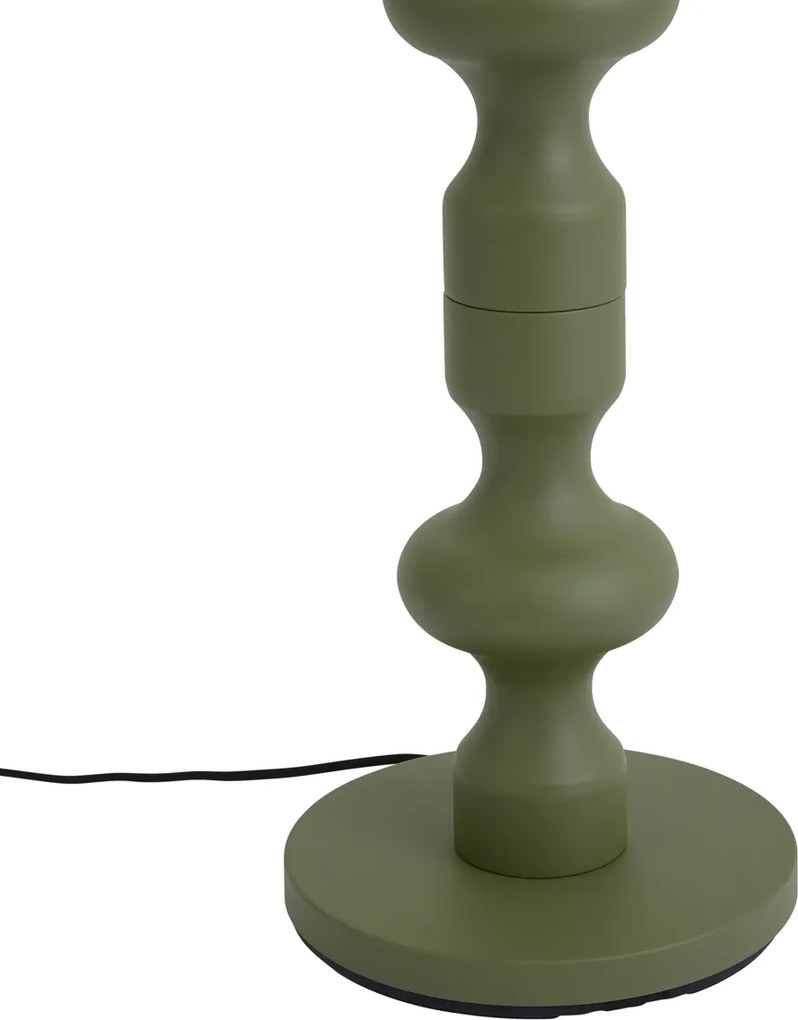 Retro Lampa Podłogowa Zielona z Abażurem z Tkaniny 160 cm - Captain