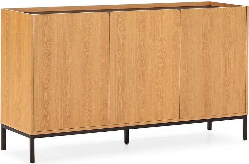 Bufet kolumnowy Curva 3-drzwiowy kolor dębowy