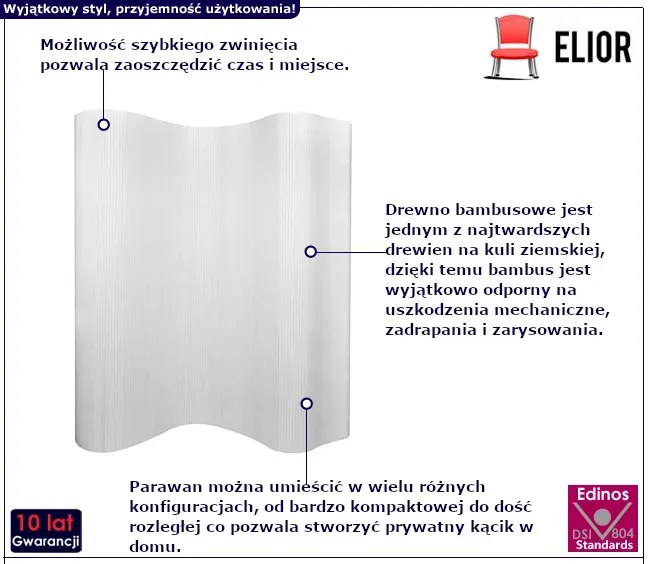 Biała Ścianka Działowa Do Pokoju Tida 10X