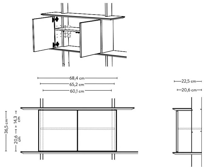 Biały element regału modułowego 68,5x68,5 cm Bridge – Tenzo