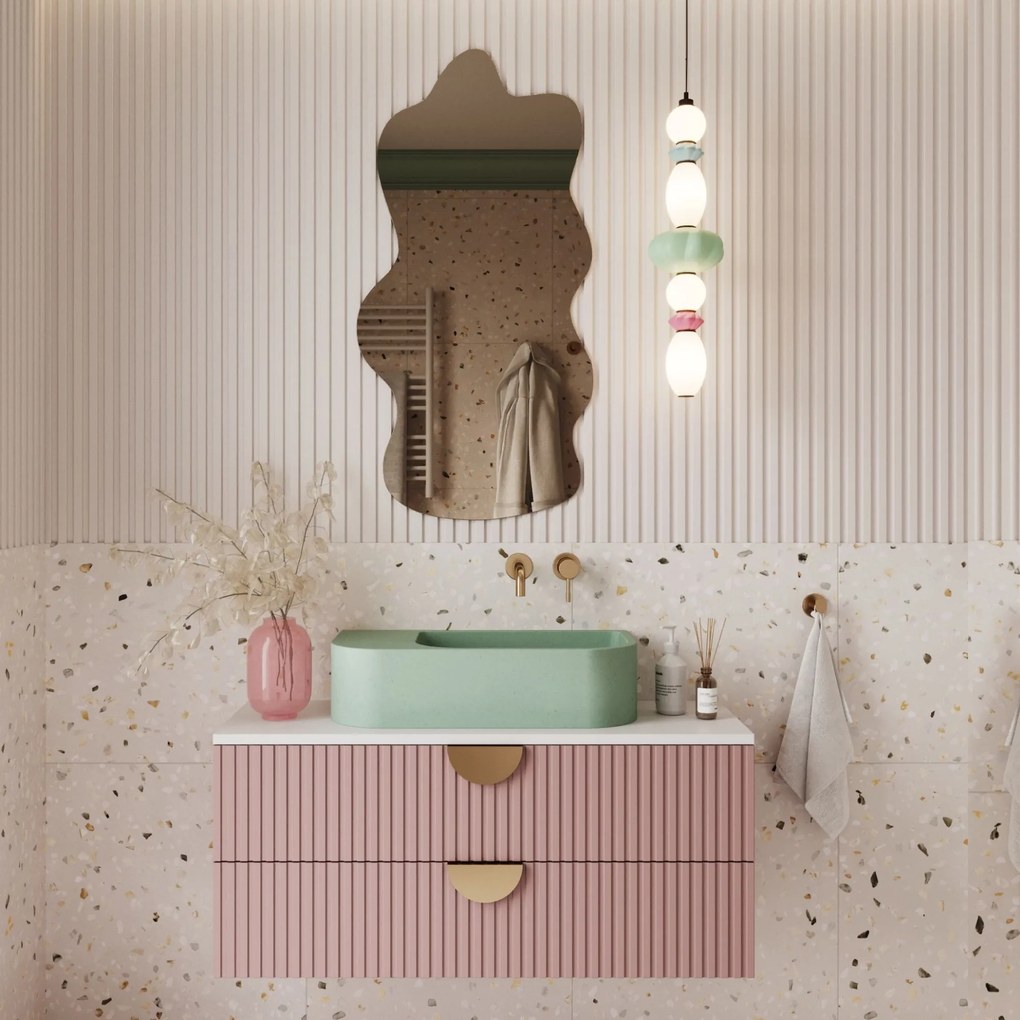 Lustro dekoracyjne w kształcie chmurki oszlifowane bez podświetlenia CLOUD | Różne rozmiary | Różne kolory : Kolor tafli szkła - Brąz, Rozmiar - 60 x 80 cm