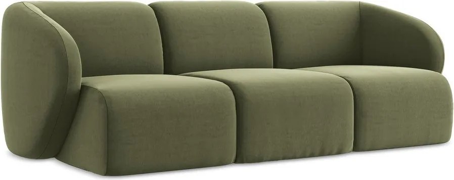Zielona aksamitna sofa 244 cm Lani – Makamii