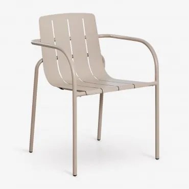 Stosowane Krzesło Ogrodowe Z Podłokietnikami Ze Stali Isoria Moka Brown - Sklum