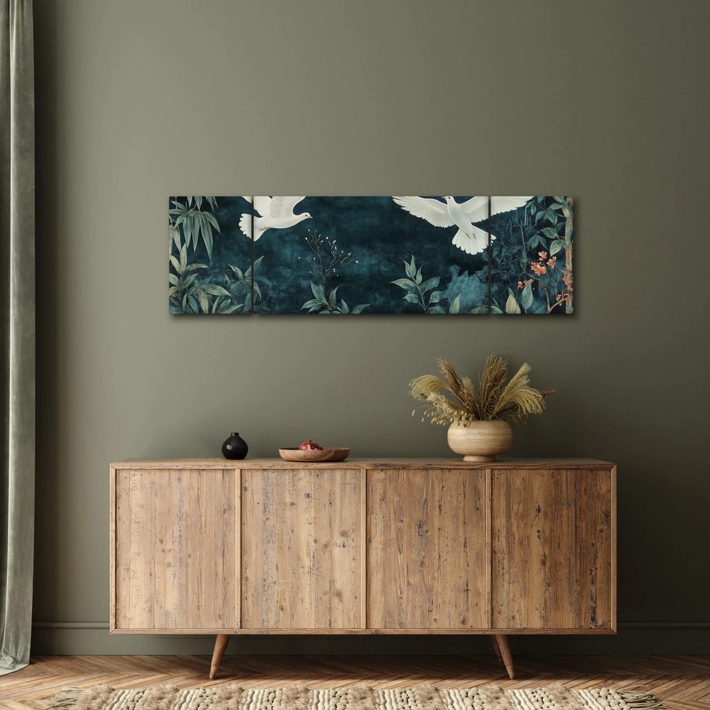 Obraz - Dwa gołębie (170x50 cm)