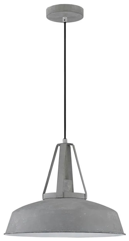Lampa wisząca na przewodzie RYAN 1xE27/60W/230V szara