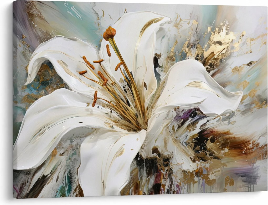Obraz - Abstrakcja z lilią (70x50 cm)