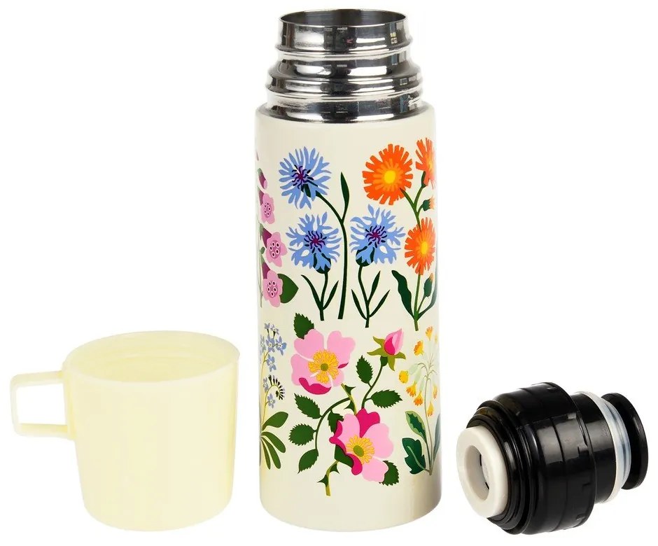 Kremowy termos dla dzieci 350 ml Wild Flowers – Rex London