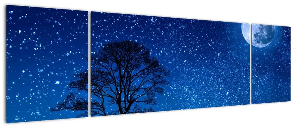 Obraz wilka wyjącego do księżyca (170x50 cm)