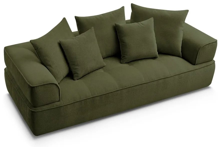 Zielona sofa z tkaniny szenilowej 237 cm Whesley – Bobochic Paris