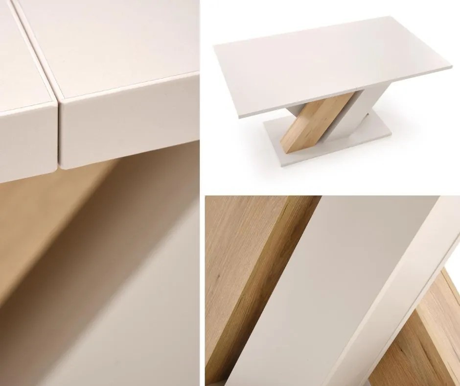 Rozkładany stół na oryginalnej nodze Brandon kaszmir/dąb cremona