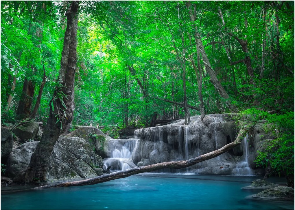 Obraz na szkle - Wodospad Erawan, Kanchanaburi, Tajlandia (70x50 cm)