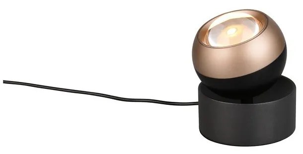 Lampa stołowa LED w czarno-brązowym kolorze (wysokość 14 cm) Orbit – Trio Select