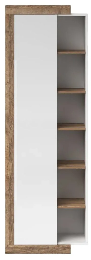 Witryna wysoka SINTRA 1D 67cm dąb samdal/biały połysk HELVETIA